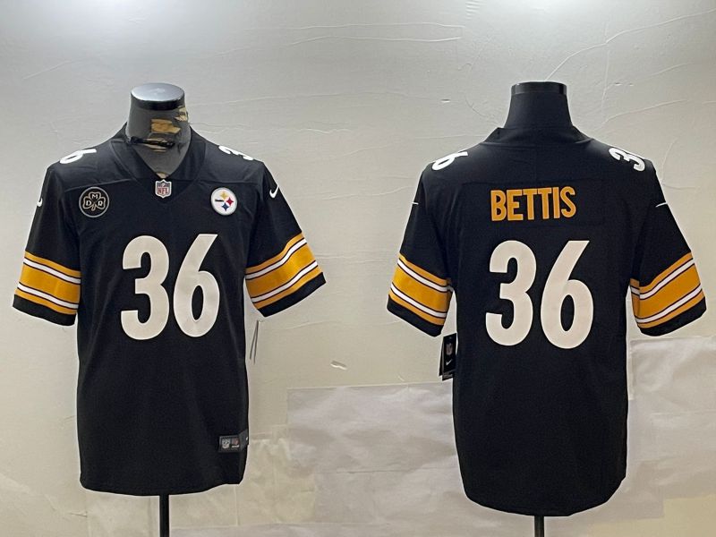 Men Pittsburgh Steelers #36 Bettis Black 2024 Nike Limited NFL Jersey style 3->kansas city royals->MLB Jersey